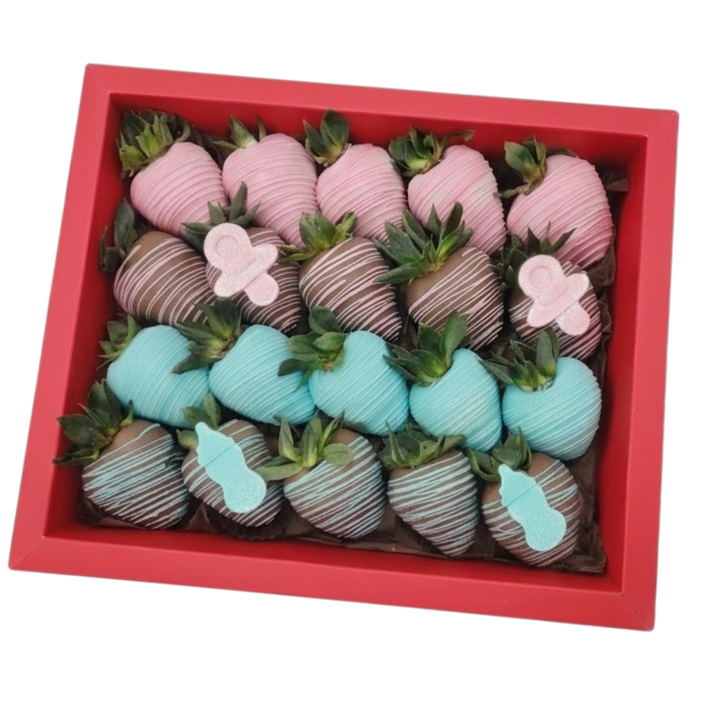 Gender Reveal Box — chocolate strawberry gender reveal gift box Dubai baby shower