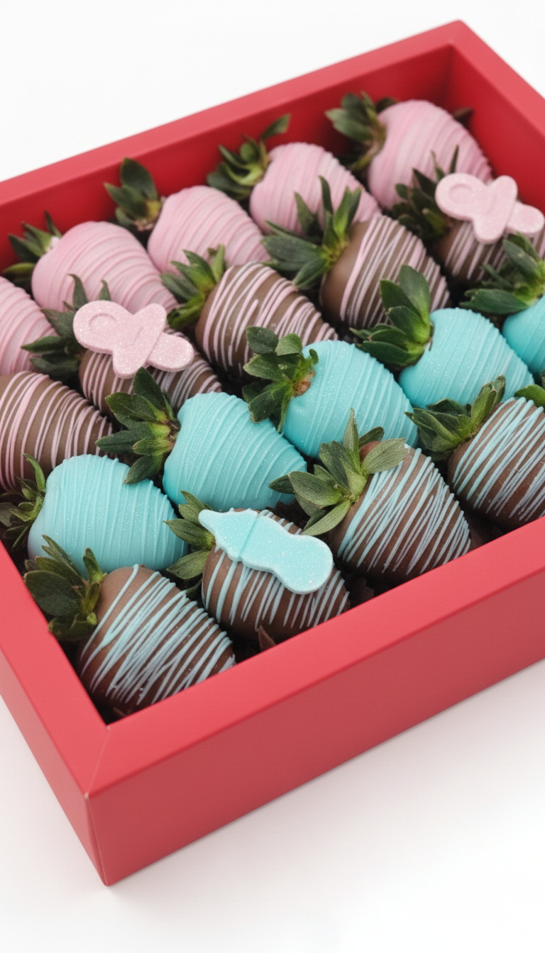 Gender Reveal Box — chocolate strawberry gender reveal gift box Dubai baby shower