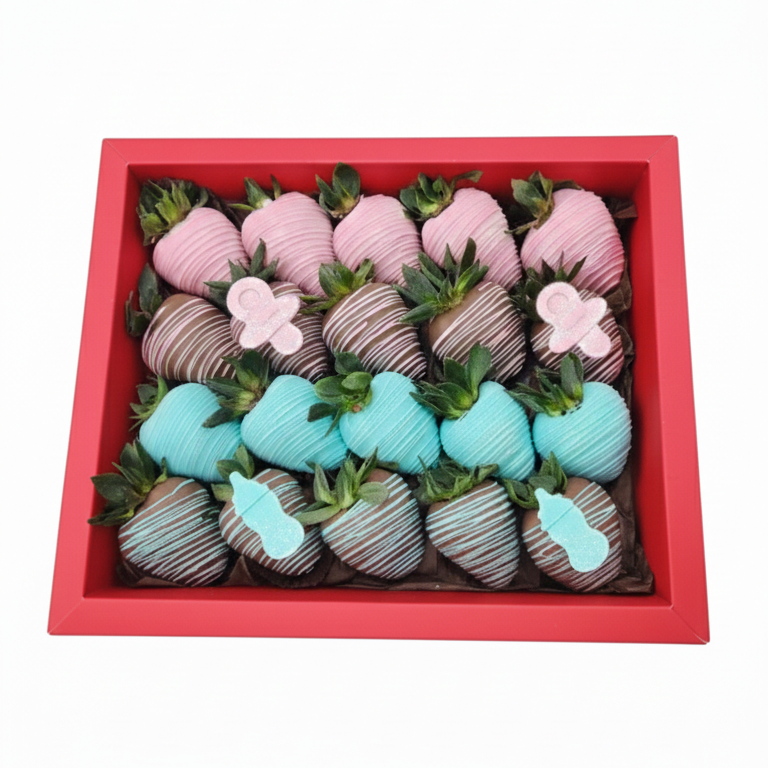 Gender Reveal Box — chocolate strawberry gender reveal gift box Dubai baby shower