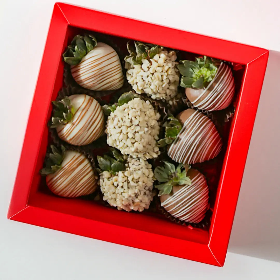 Lina Box — charming Belgian chocolate dipped strawberry gift box Dubai UAE delivery