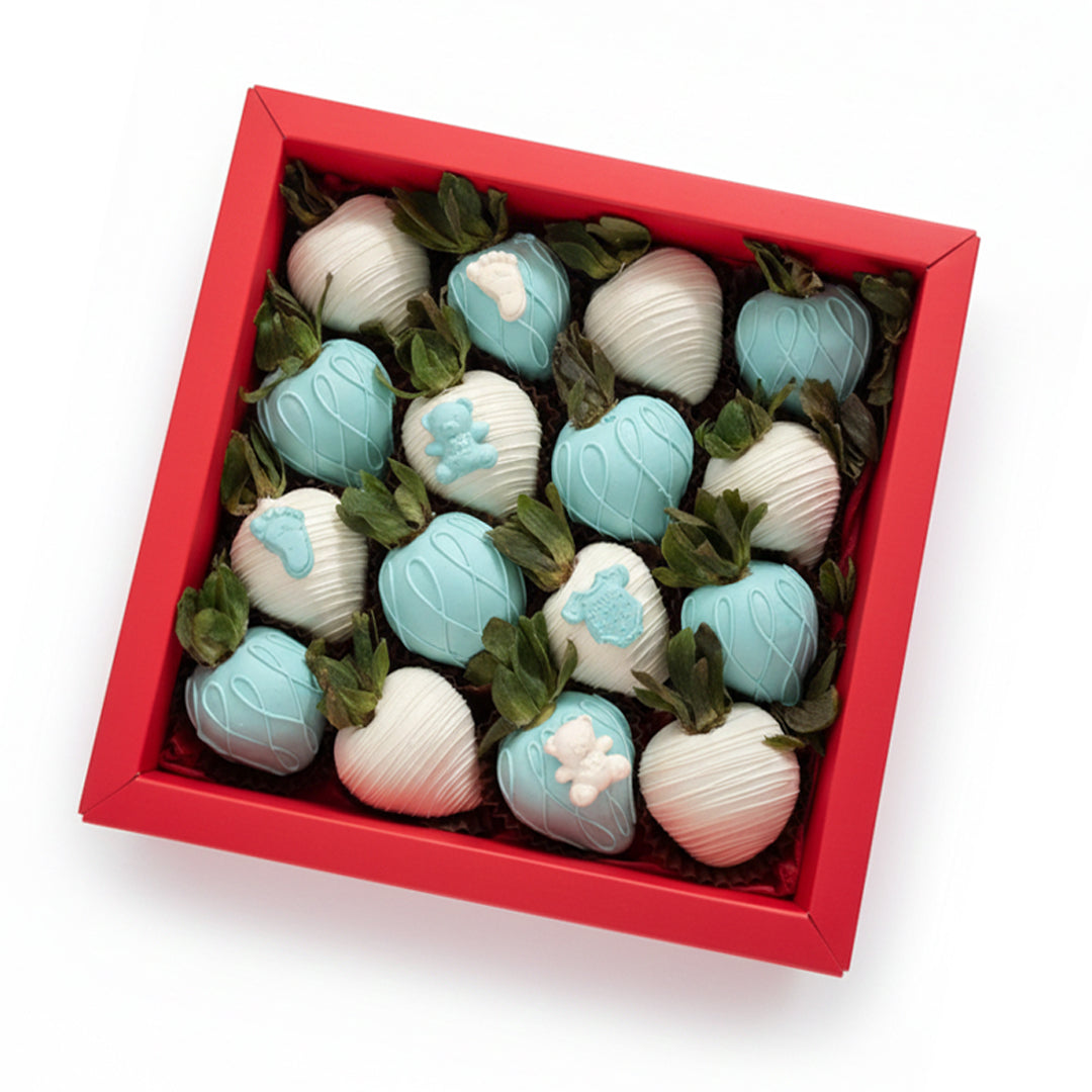 Welcome Baby Blue — newborn baby boy blue chocolate strawberry gift box Dubai UAE delivery