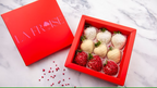 Maryam Box – white chocolate strawberries with coconut flakes and raspberry, feminine Dubai chocolate gift box
